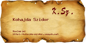Kohajda Szidor névjegykártya
